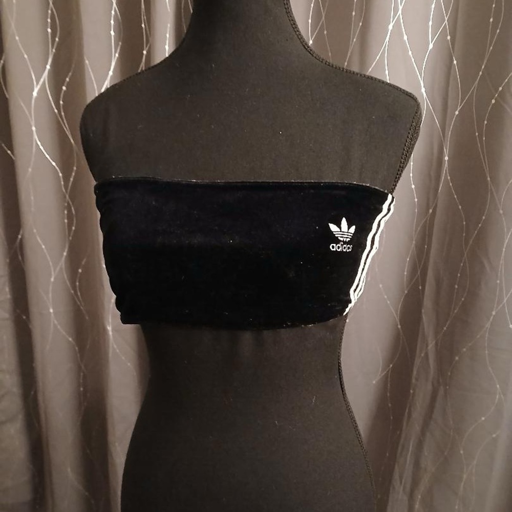Adidas Women's Black Strapless Crop Top